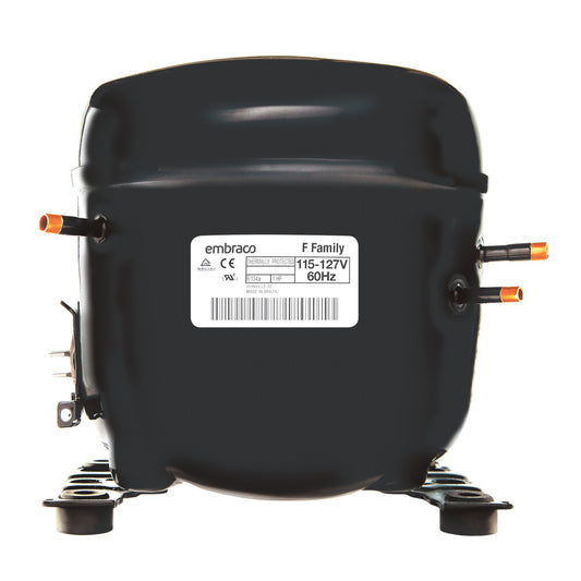Embraco - Universal R134a Refrigeration Compressor, 1/5+hp, Low/Med/High Back Pressure