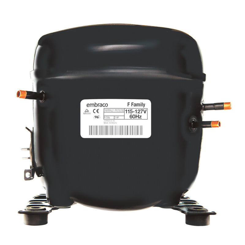 Embraco - Universal R134a Refrigeration Compressor, 1/5+hp, Low/Med/High Back Pressure