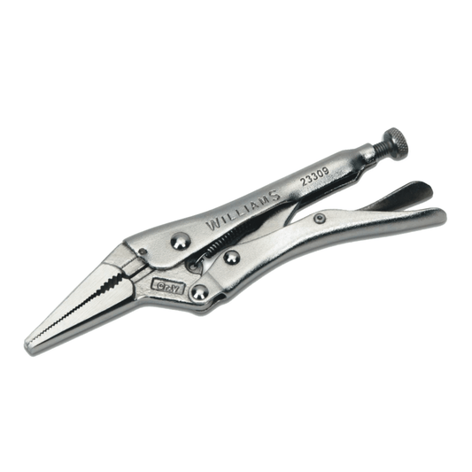 Williams 23310, Long Nose with Wire Cutter Locking Pliers 9"