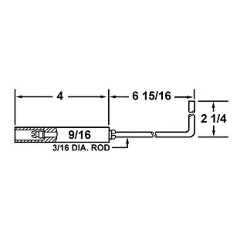 Electrode RAY OIL BURNER CR 30 * 51703-1 FLAME ROD 16050  ( Westwood WP-E5-503E) - Crown