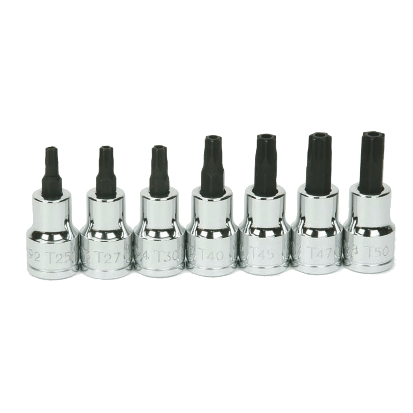 Williams 31912, 7 pc 3/8" Drive -Point Bit Tamper-Resistant Torx® Bit Socket Set on Rail and Clips