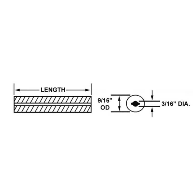 CRO-15070-02 / WP-E5-2M7INS-2 - Crown - Insulator Type 2M 9/16" OD x 7" L x 3/16" ID 2pk