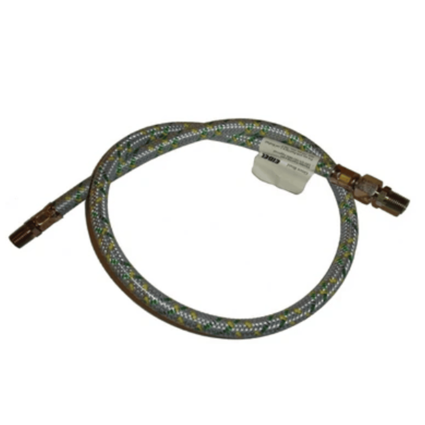 Flexible oil line, steel covering, 1/4"-NPT(MxM), 24"   long