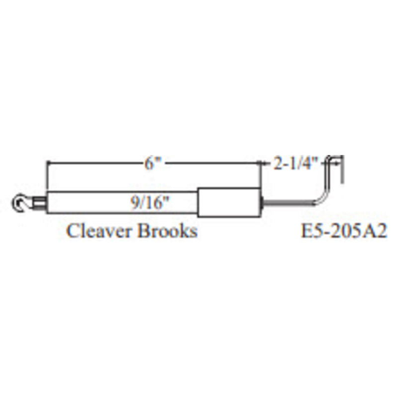 Electrode CLEAVER BROOKS XX856, 1pk (Crown Replacement for WP-E5-205A2)