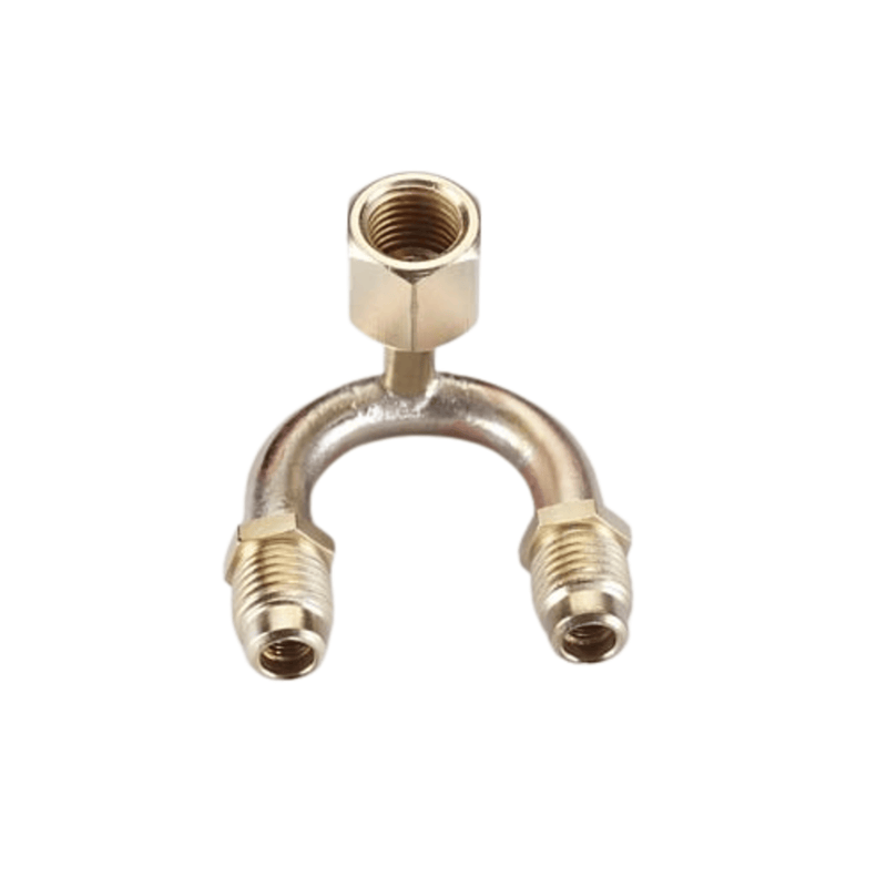 C&D two 1/4" m. flare access fittings on ends of u-shaped copper tube 1EA