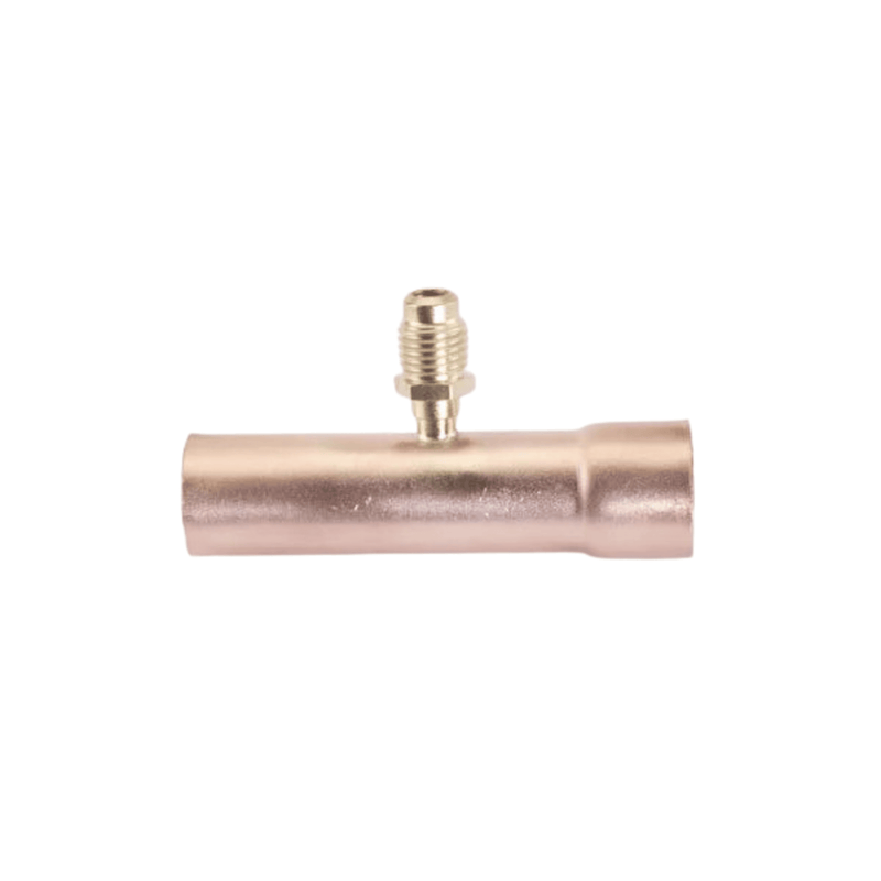 Raccord en T pour vanne d'accès avec accès évasé mâle 1/4" sur tube en cuivre 3/4" DE x 3", CD2245 1EA - C&D