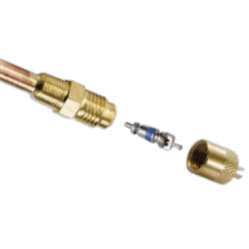 Robinet d'accès 1/4" m. raccord d'accès évasé avec extension de tube en cuivre 1/8", CD2250 6PK - C&D