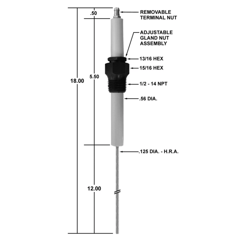 Igniter/MAXON 47232 W/ 12" TIP (EA) - Crown