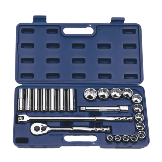 Williams 50668, 1/2" Drive Socket and Drive Tool Set, 12 Point, SAE, 23 Pieces