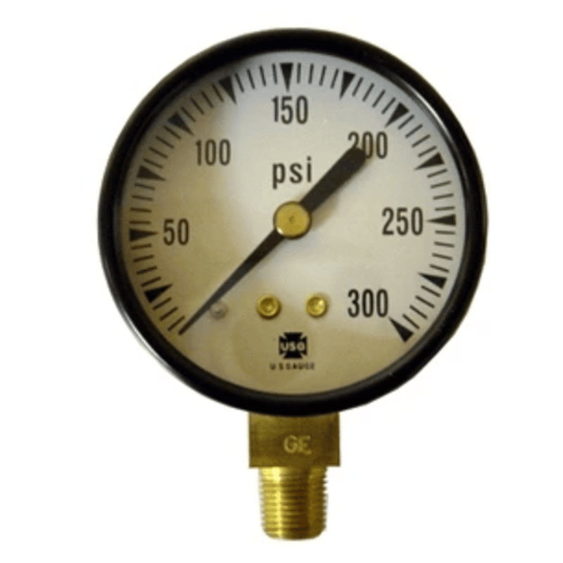 Pressure Gauge PSI 0-300psi, 2" FACE, 1/8 NPT, BOTTOM MOUNT- (Westwood WP-S100-138) - Crown