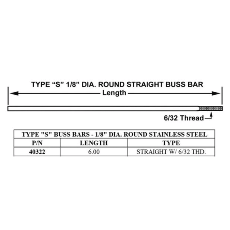 Buss Bar TYPE S  6"  - Crown