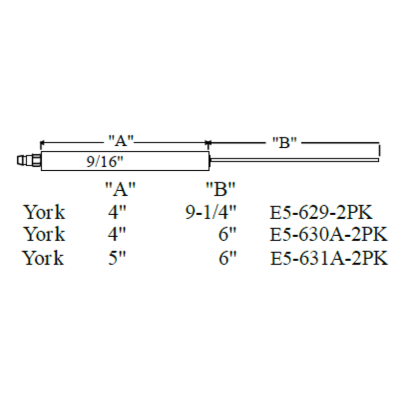 Electrode YORK 630A, 2pk - Westwood