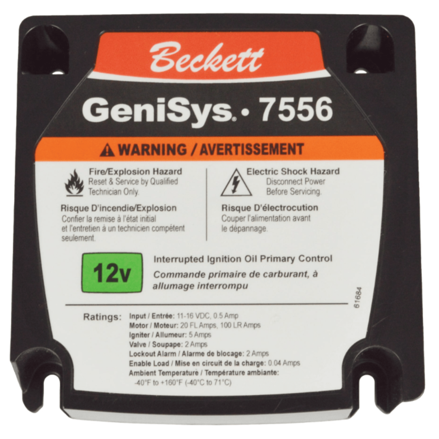 Beckett  7556P1530U,   GeniSys® 12V Oil Burner Control