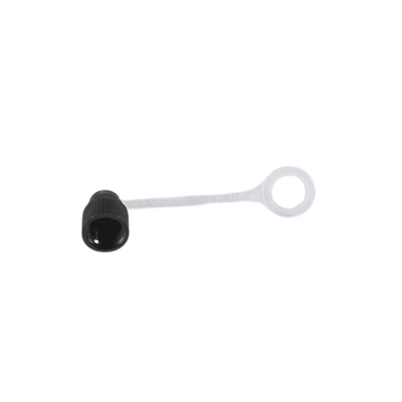 Vanne d'accès 1/2-16 Acme avec capuchon en nylon noir chargé de verre, joint torique en néoprène et sangle, lot de 6 - C&D