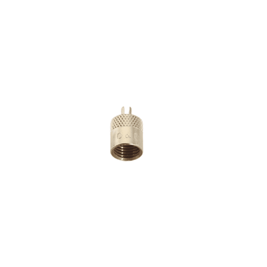 CD2250/6 - C&D - 1/4 flare cap, round brass w/ neoprene o-ring seal and core wrench on top 6PK