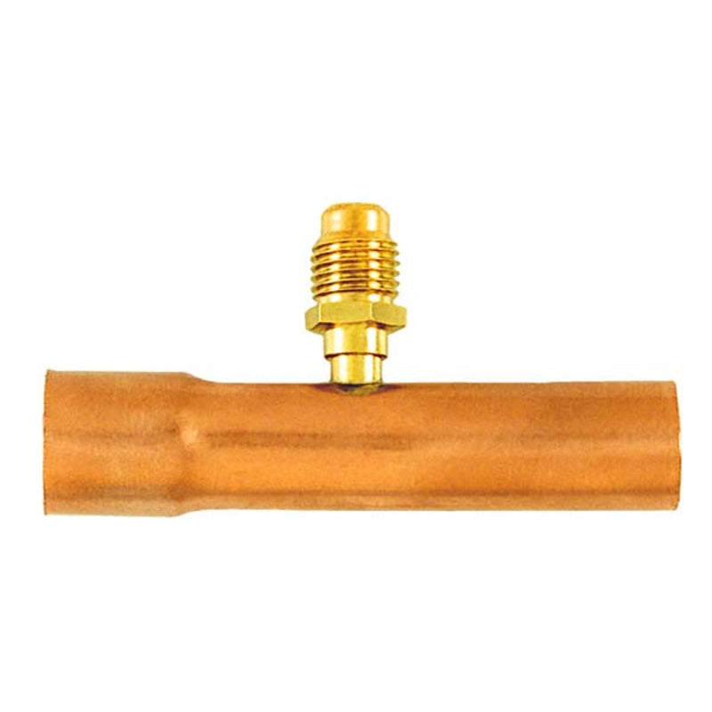 Té de vanne d'accès avec accès évasé mâle 1/4" sur tube en cuivre de 5/8" DE x 3", CD2245 1EA - C&D