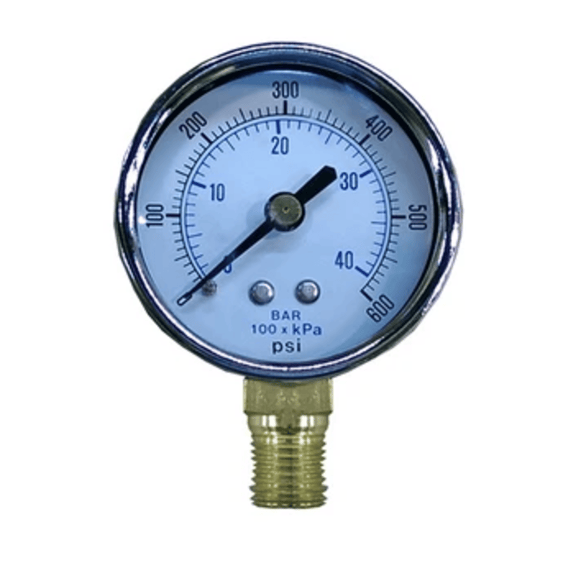 Pressure Gauge PSI 0-600,2 In.FACE 1/4 NPT BOTTOM MOUNT  (Westwood WP-S100-124) - Crown