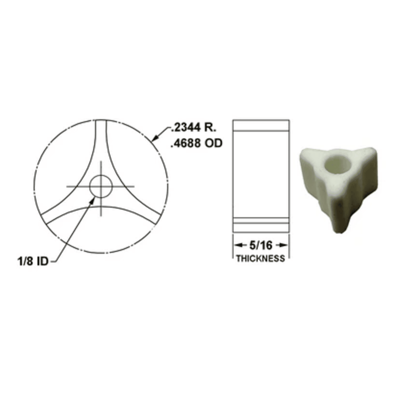 Electrode SPIDER .468 DIA.  3 PRONG .128 I.D. 5/16 THICK  - Crown