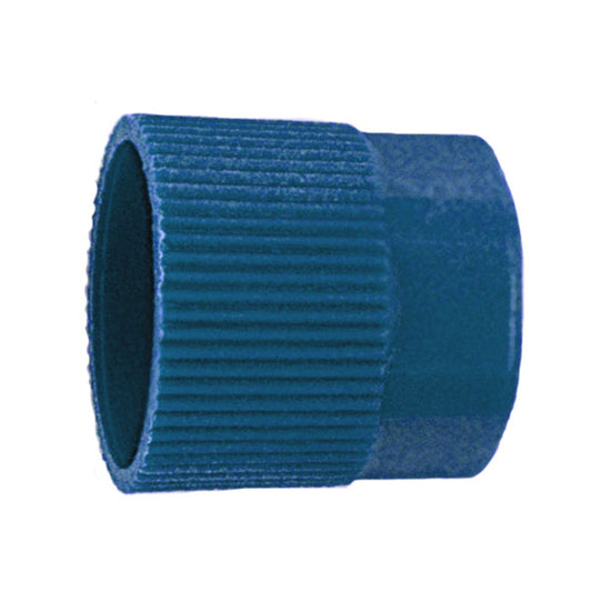CD2208/6 - C&D - M8 x 1.0 low side blue glass-filled nylon cap w/ neoprene o-ring seal 6PK