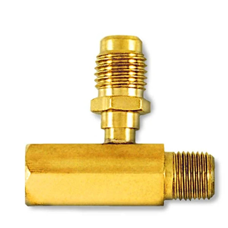 C&D tee connector- 1/4" m. flare access on branch , CD2250 and valve core 1EA