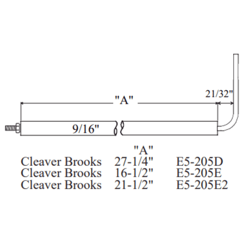 Electrode CLEAVER BROOKS 205E, 2pk - Westwood