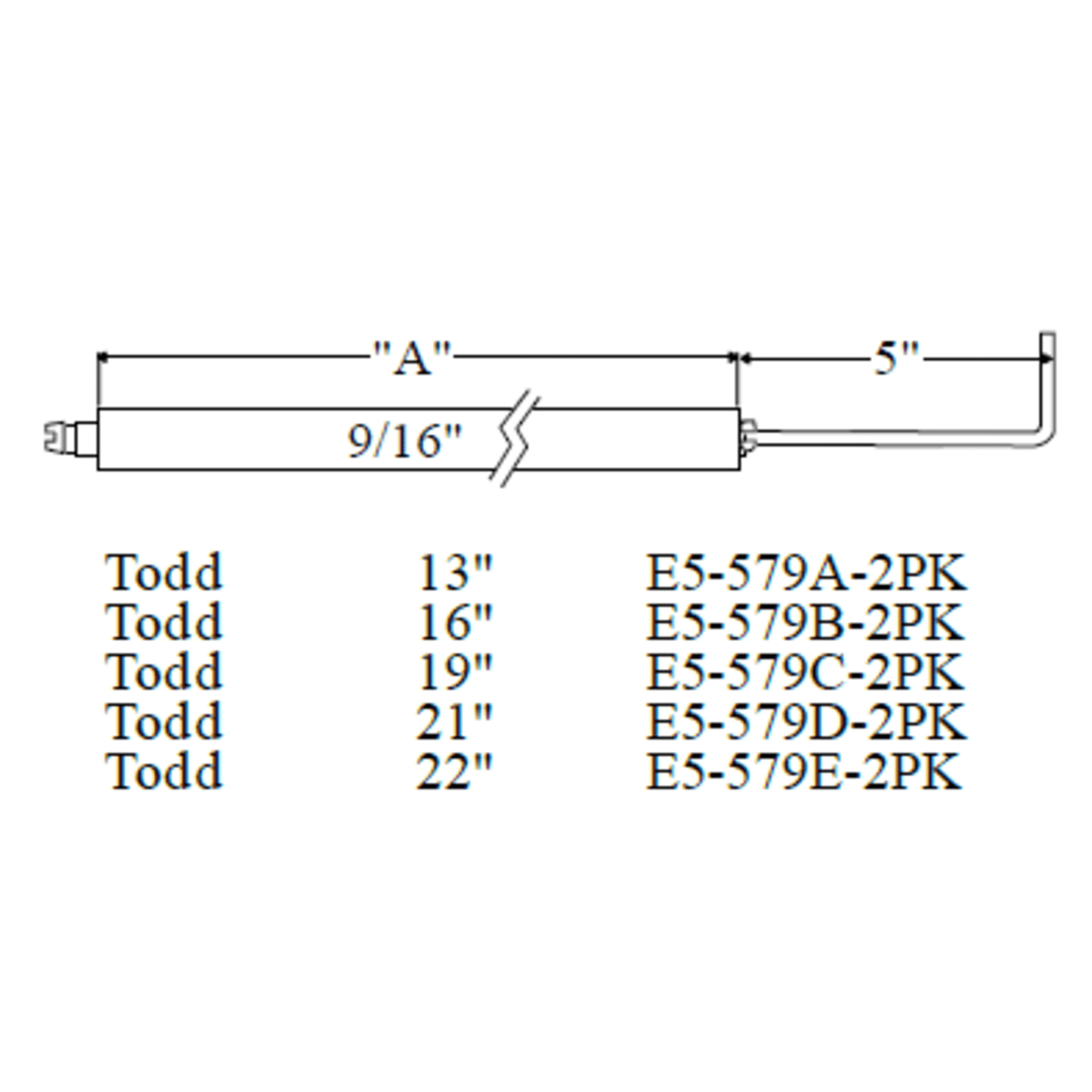 Westwood 579E, Todd 22” Electrode 2pk