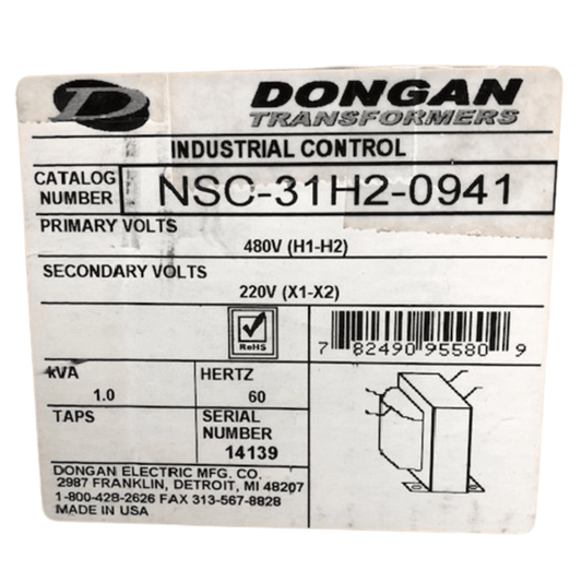 Dongan NSC31H20941, NSC-31H2-0941 Ind. Transformer