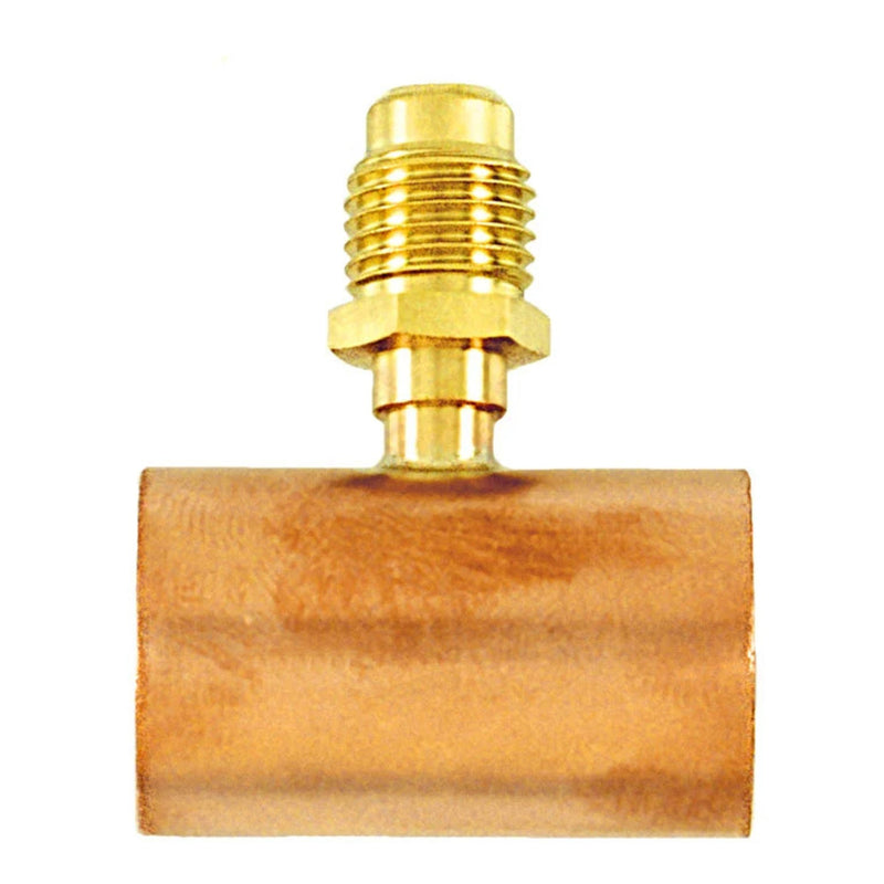 C&D tee with 1/4" m. flare access on copper tube that takes 3/4" OD tube, CD2245 2PK