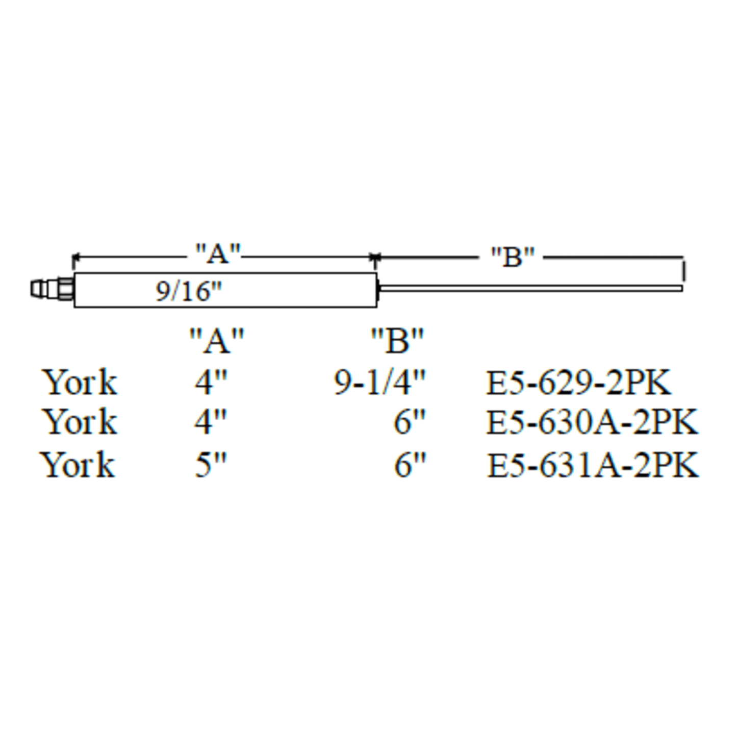 Westwood 630A, Electrode - OEM York 2pk