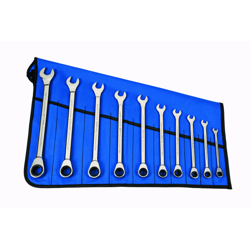 Clé mixte 12 pans SAE Standard à cliquet 10 pièces - Williams