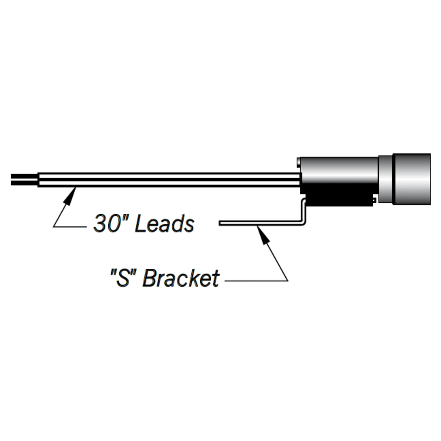 Westwood E80-1, Cad cell flame detector, 30” leads, “S” bracket