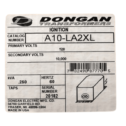 Dongan A10-LA2XL,  Transformer Vage. Primary 120 Secondary1