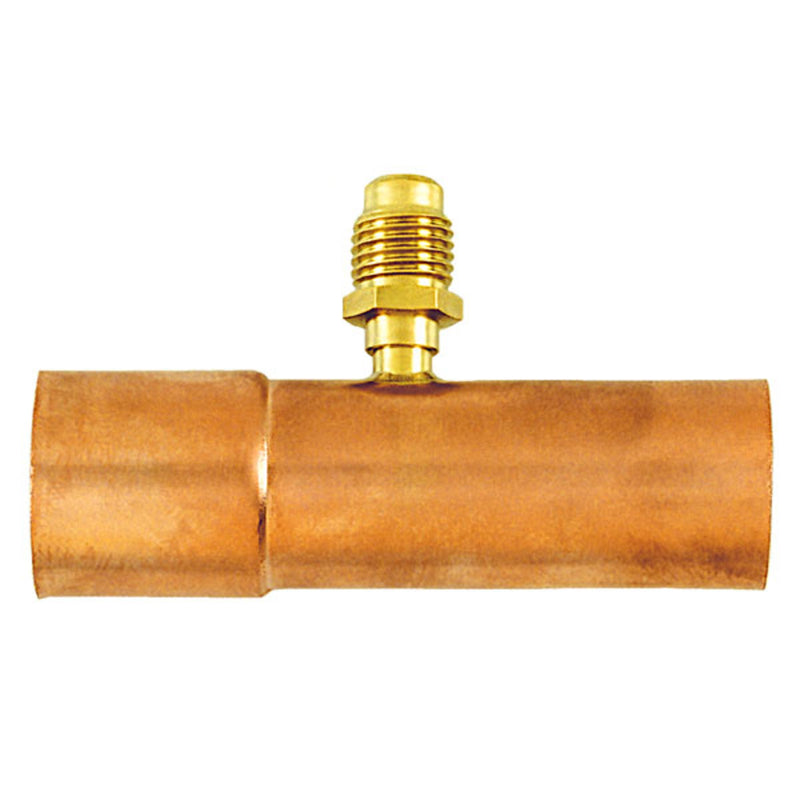 Té de raccordement de vanne avec raccord évasé mâle 1/4" sur tube en cuivre de 7/8" de diamètre extérieur x 3", CD2245 1 UN - C&D