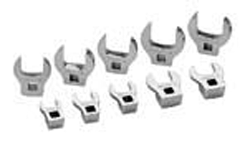 Crowfoot Wrench 10pc 3/8" Drive Set , Open End, Metric - Williams