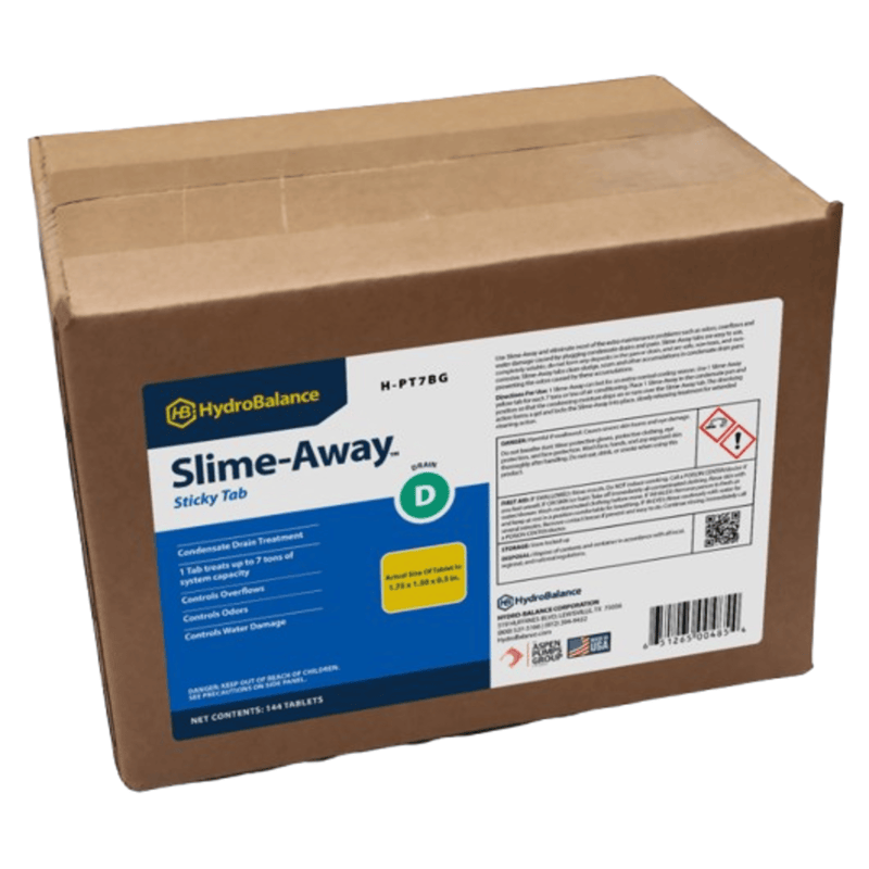 Condensor Cleaner Slime-Away Sticky Tab (jaune) 7-Ton Tab, pack en vrac, (144 onglets) - HydroBalance