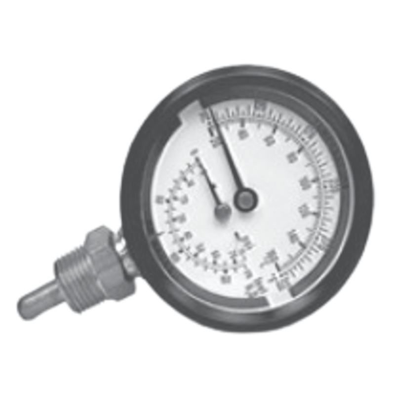 Tridicator Gauge, 2-1/2" dia., 1/4"-NPT, CBM, 3". - Westwood