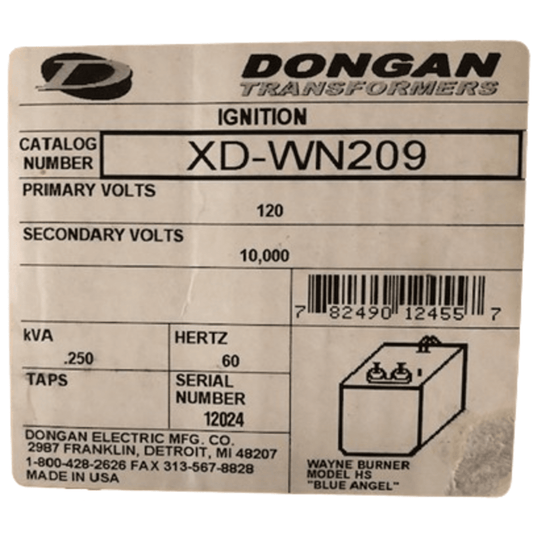 Dongan XD-WN209, Ignition Transformer P120 S10000 WAYNE