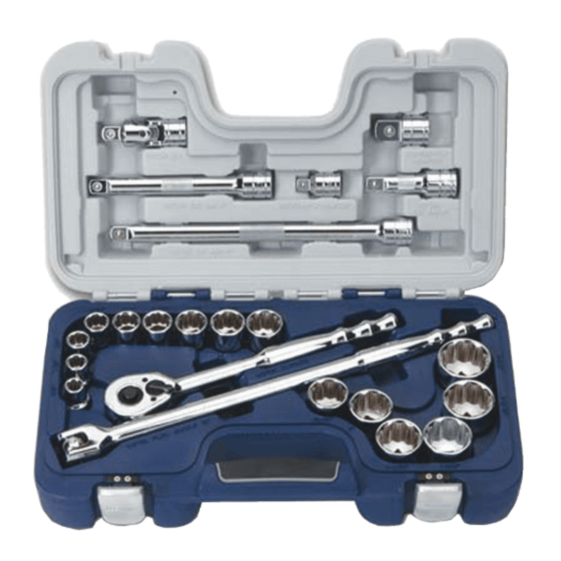 Basic Tool Set 1/2" Drive -Point SAE Shallow 23pc - Williams