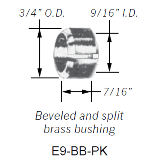 E9-BB-PK - Westwood - RAJAH BB 9/16” X 3/4” brass bushing 10pk