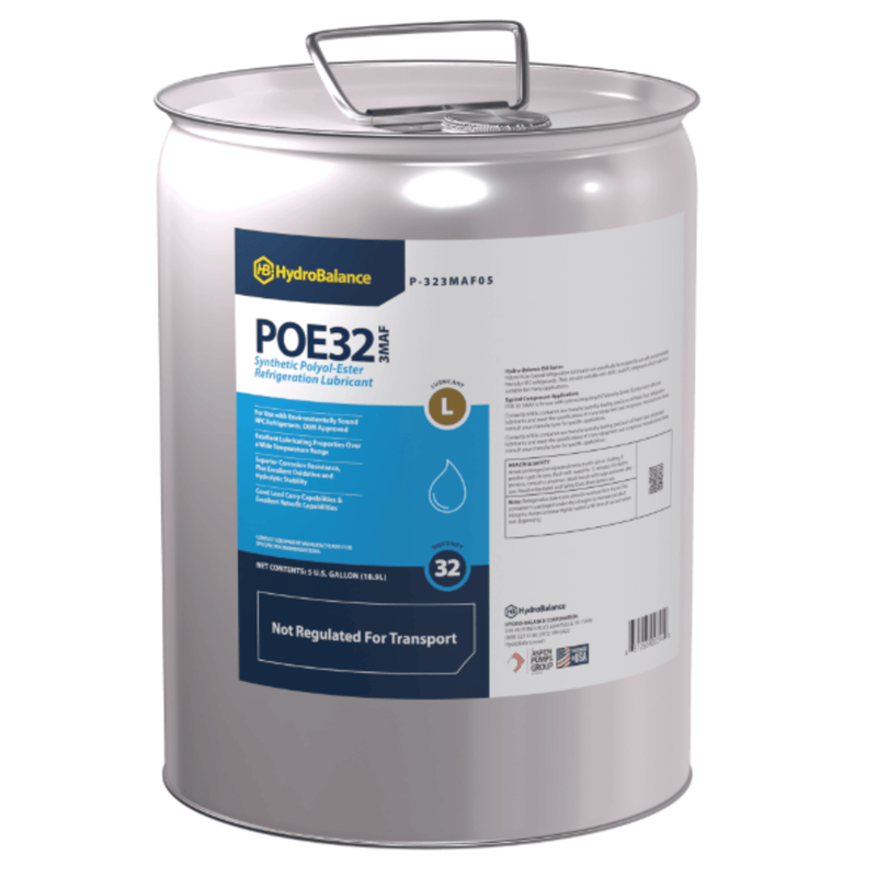 Lubrifiant frigorifique ISO 32 3MAF POE Seau métallique de 5 gallons, - HydroBalance