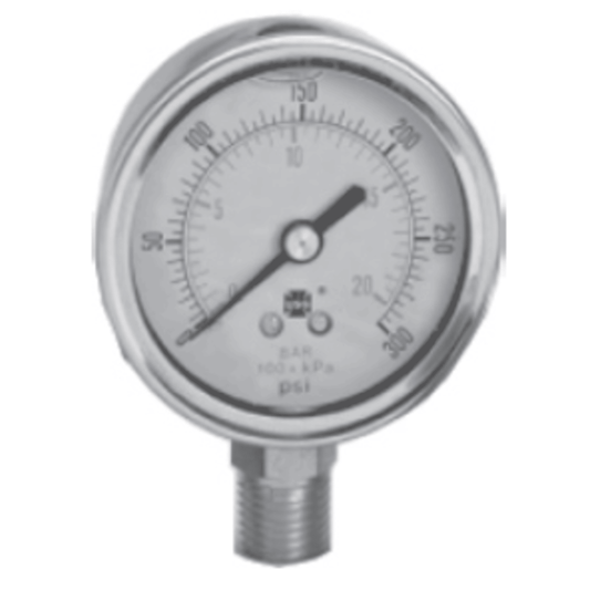 Westwood S100-280, Test Gauge Pressure, 1/8"LM, 2" Face 0-300 PSI