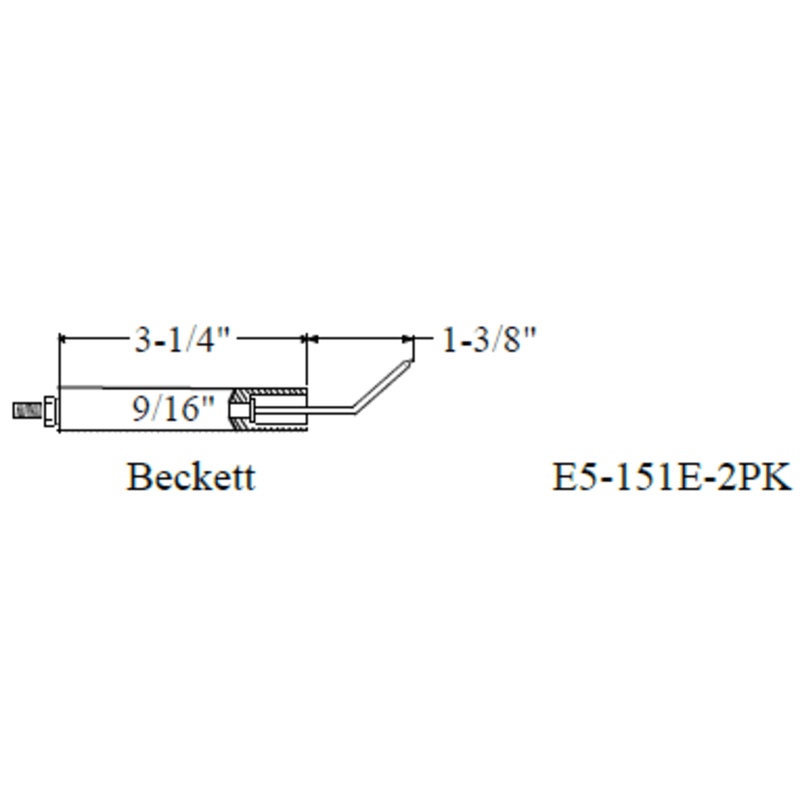 Electrode BECKETT 20410, 2pk (Crown Replacement for WP-E5-151E-2PK)