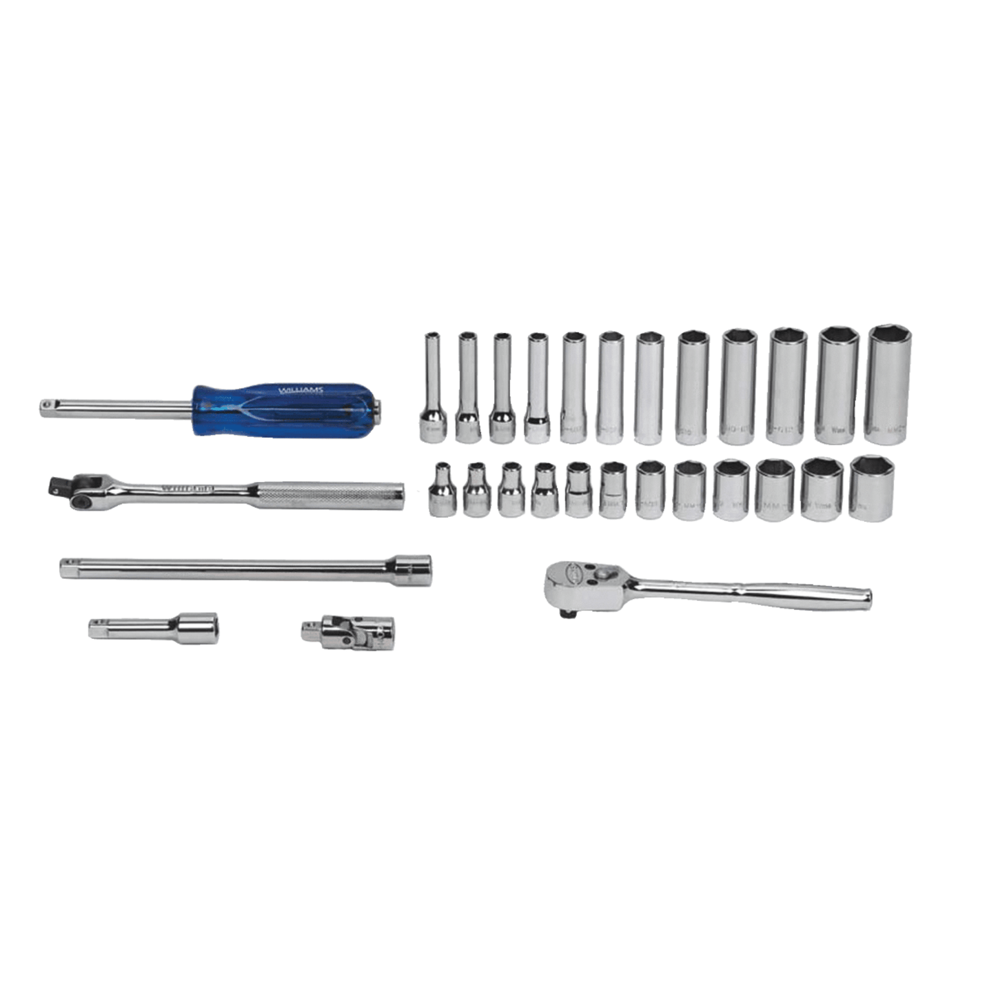 Williams MSM-30HFTB, 30-Piece 1/4" Drive Socket/Tool Set