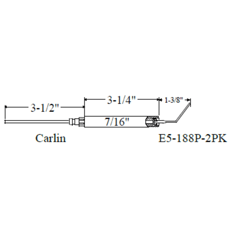 Electrode CARLIN 20788, 2pk (crown Replacement for WP-E5-188P-2PK)