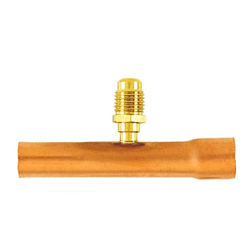 Té de vanne d'accès avec raccord évasé mâle 1/4" sur tube de cuivre 3/4" DE x 3", CD2250 1 pièce - C&D