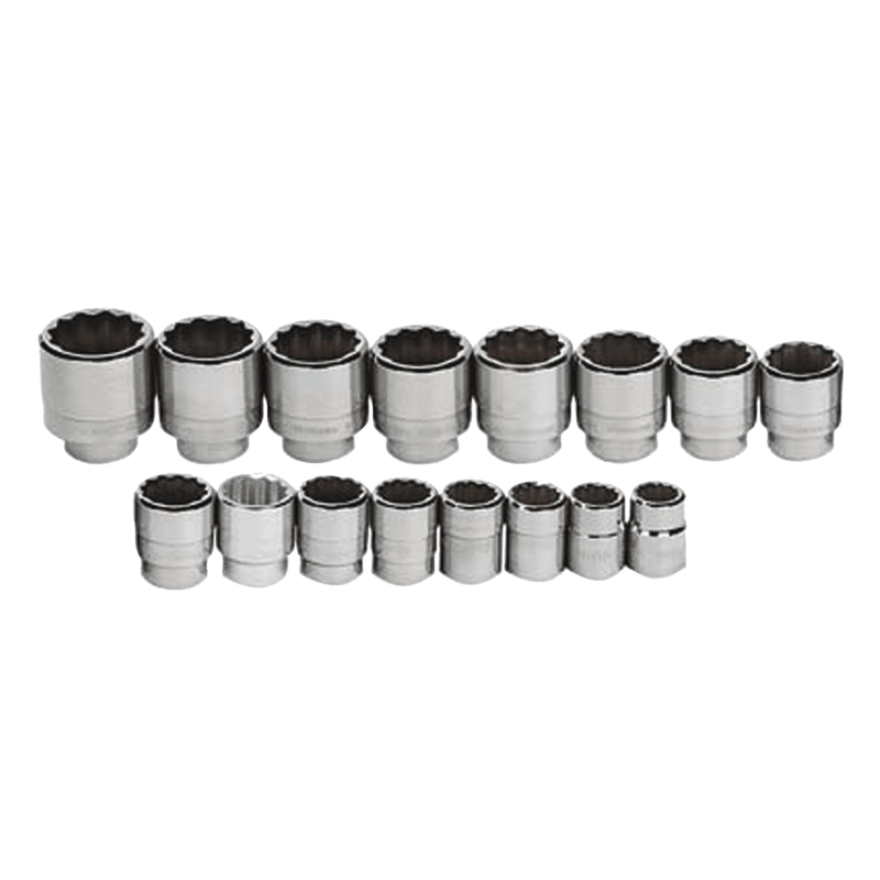 16pc 3/4" Drive 6-Point SAE Shallow Socket Set - Williams