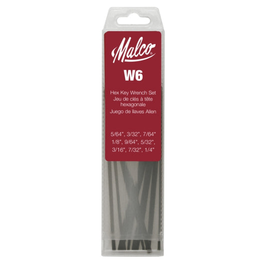 W6 - Malco - HEX KEY, "L", 6", 9-PIECE SET (1EA)