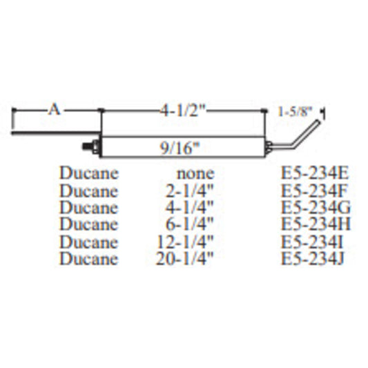 Westwood 234I, Ducane Electrode 2pk