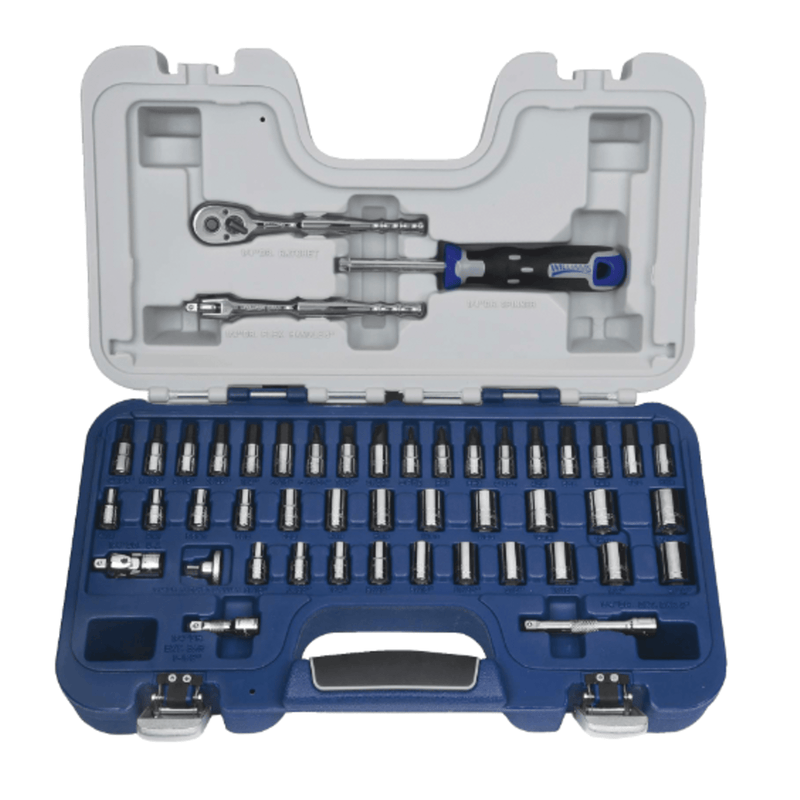 Socket Set 1/4" Drive Deluxe , 6 Point, SAE & Metric, Rugged Case System 47pc. - Williams