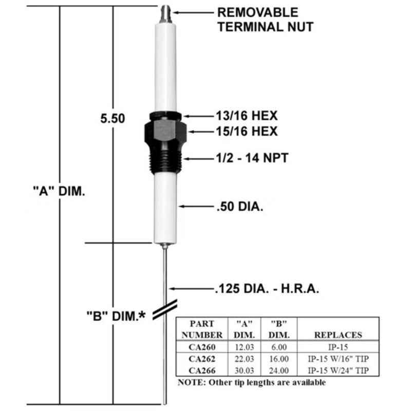 Igniter/CA260 W/24 In. TIP SPECIAL Igniter (EA) - Crown
